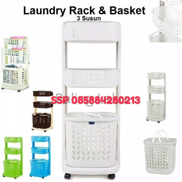 Rak Portable Serbaguna/Keranjang Laundry/Laundry Basket Rovega 3 Susun
