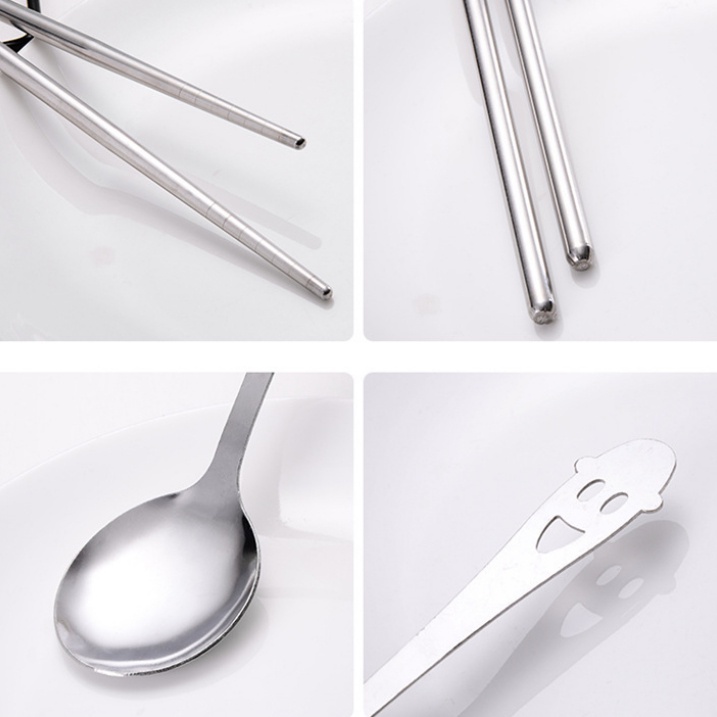 [Harga Grosir]Sendok Garpu Sumpit Es Krim Bentuk Hati Bahan Stainless Steel Anti Slip Dapat Digunakan Kembali Untuk Anak/Hot Sale