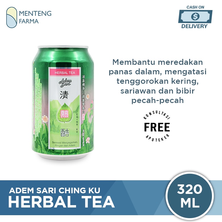 Adem Sari Ching Ku Herbal Tea 320 mL - Minuman Penyegar Panas Dalam Kaleng RTD