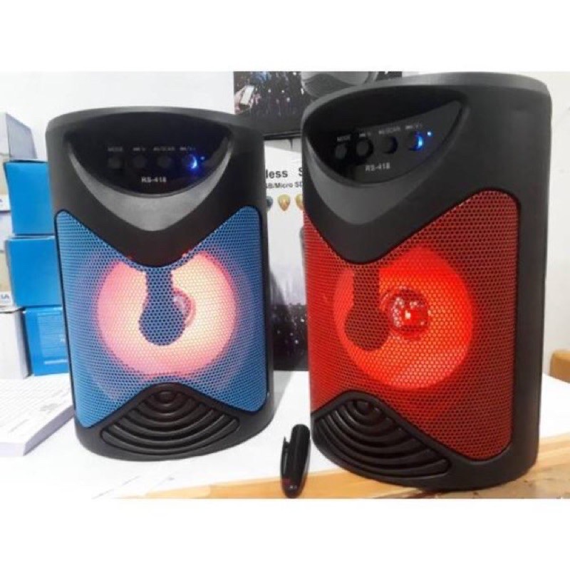 Speaker Bluetooth RS-418 - speaker portabke super bass support usb micro aux