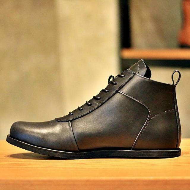 ERUDITE Black Original - Men's Shoes Sepatu Pria - Leather Shoes Sepatu Kulit Boot Pria ClassicBoots