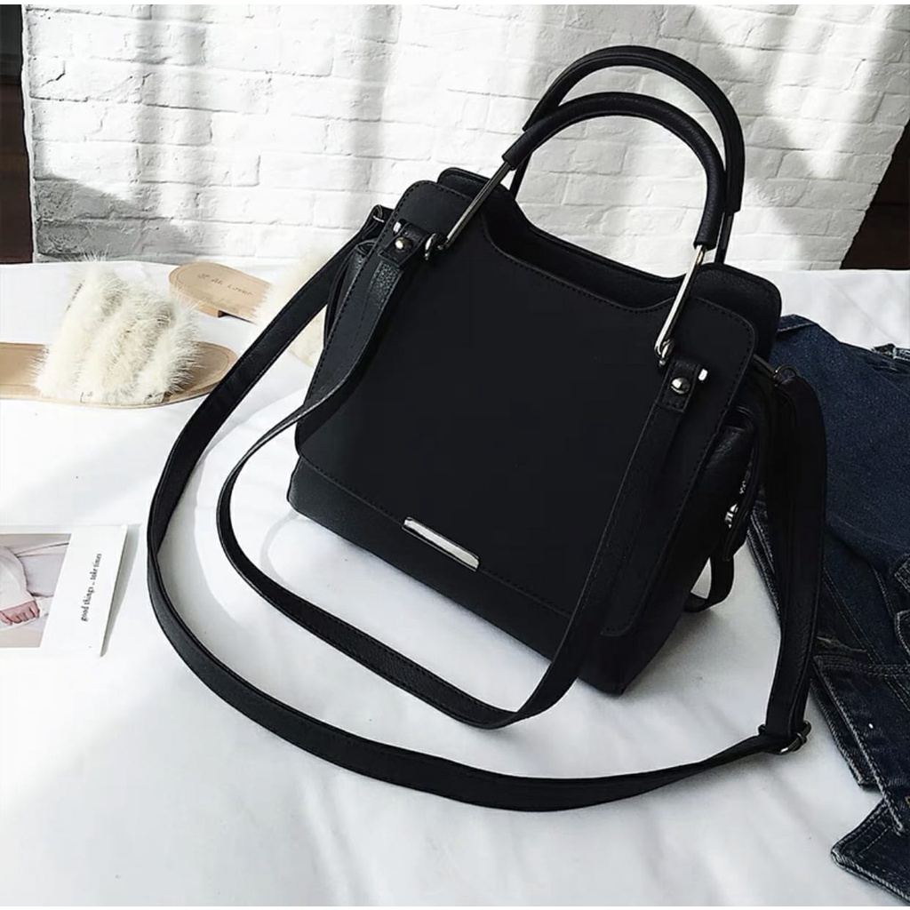 BJ63097 - BLACK/RED - TAS SLEMPANG TOTEBAG HANDBAG TAS WANITA FASHION IMPORT MODIS ELEGAN TERMURAH TERLARIS TERBARU BAGSTORE JAKARTA TAS BATAM ZCJ3097