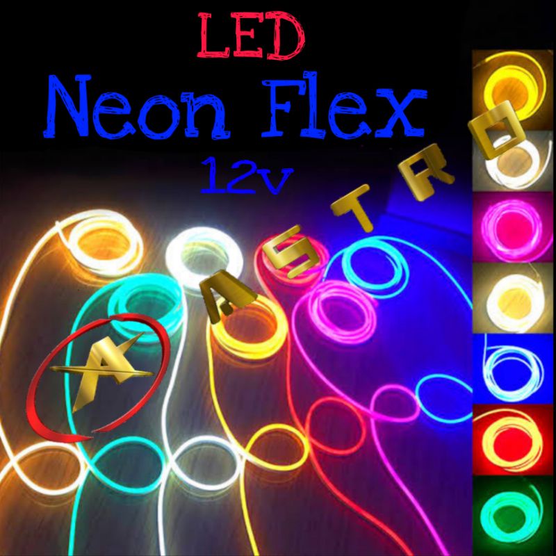 LED Neon Flex DC 12v Lampu Strip Selang Hias Waterproof Huruf Sign