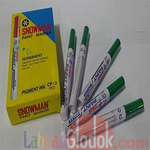 

Spidol Permanent Paint Marker Snowman Hijau Isi 12 Pcs