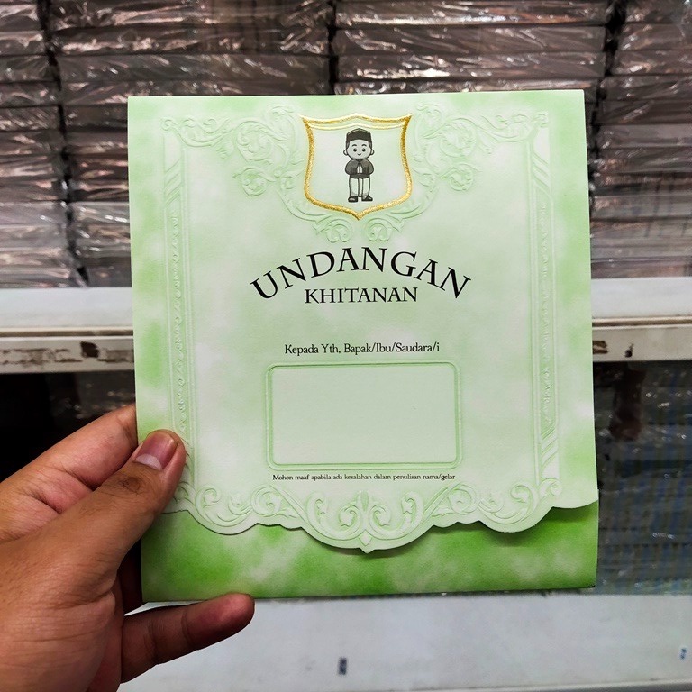 Undangan Khitan / Undangan Sunatan Murah Tulis Tangan Seri UJ KT 036 (Tinggal Isi)