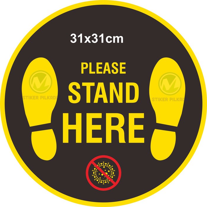 

STIKER VINYL PLEASE STAND HERE 31X31CM