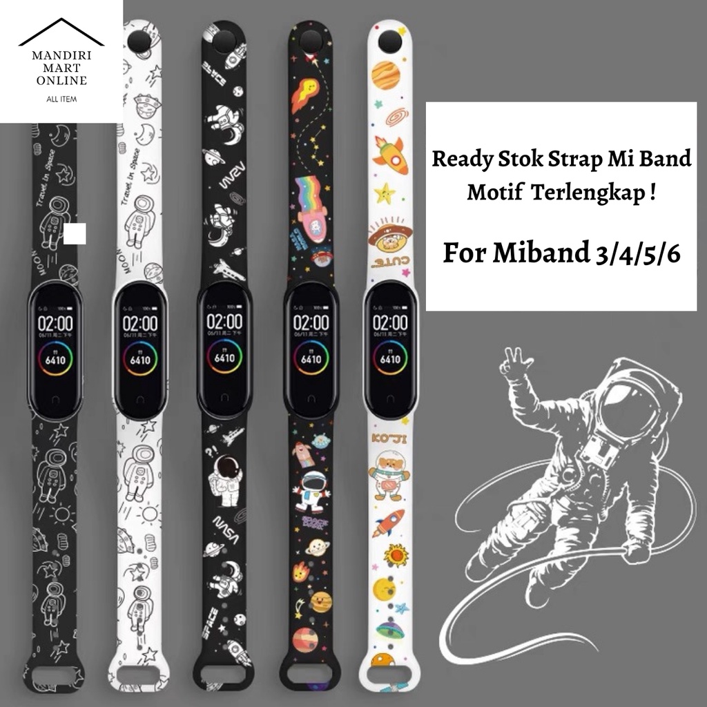 Strap MiBand 5/6 Strap Silicone Tali Pengganti Xiaomi Mi Band 5/6 Motif Sport