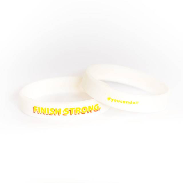 Finish Strong - White | Gelang Karet Silicone | Gelang Fashion | Wristband | Bracelet