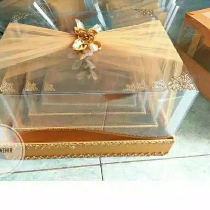 

☎ Kotak hantaran / kotak seserahan / box hantaran mika tile 1 set gold ℗