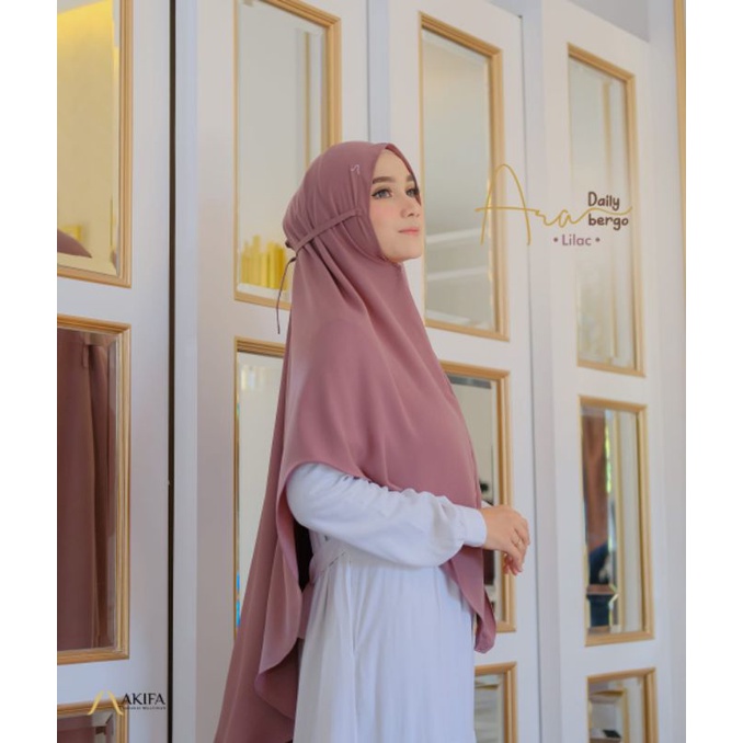 ARA BERGO BY AKIFA SIZE XL JILBAB HIJAB KERUDUNG WARNA LILAC