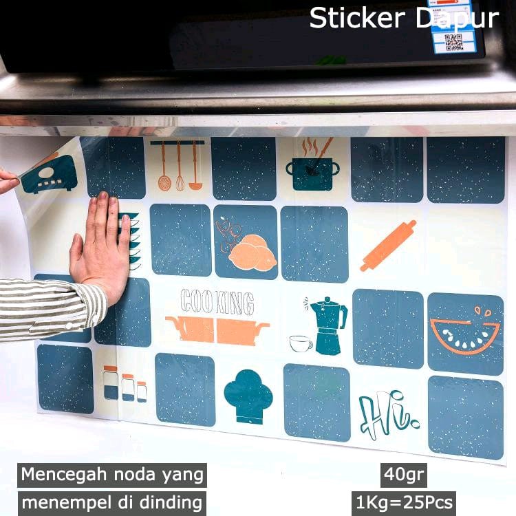 【GOGOMART】Sticker Dapur Anti Minyak / Wallpaper Tahan Suhu Panas - WALL STICKER