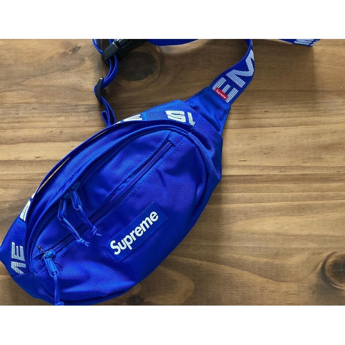 supreme waist bag blue