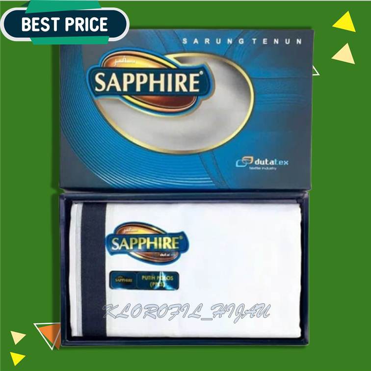 Sarung Dewasa Ketjubung Sutra Mesres Jenis Skj TJ449 Sarung Sapphire Motif Putih Polos