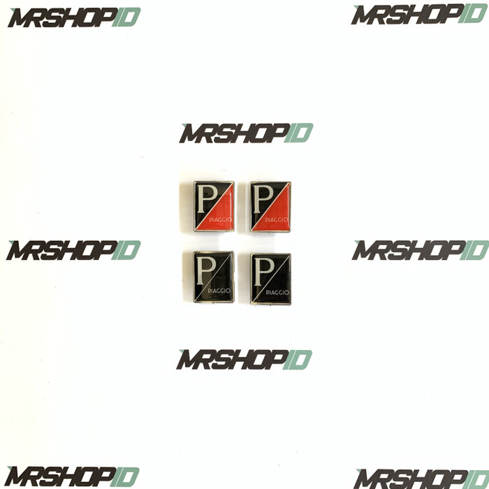 Emblem P Coret / Emblem Piaggio / Emblem Vespa Matic - Hitam-Hitam