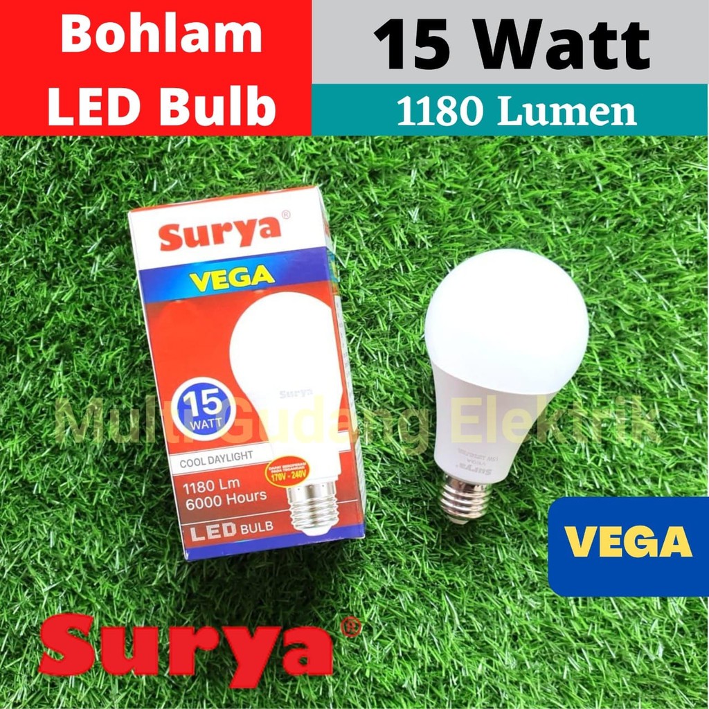 Lampu LED Bulb Surya Vega 15 Watt Putih Murah Terang Begaransi