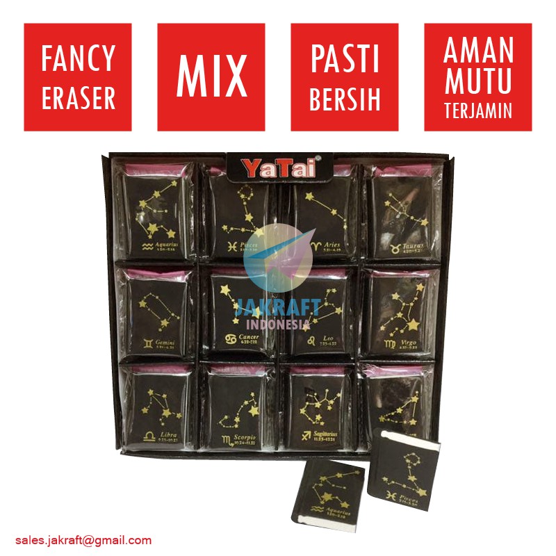 

(12 Pcs) Penghapus Simbol Zodiak Zodiac Sign Eraser Lucu Unik Fancy Korea Bersih Murah Berkualitas