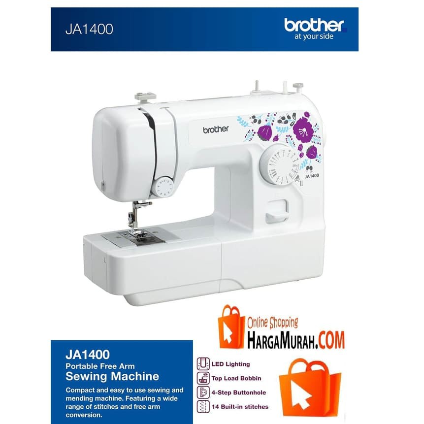 Jual Brother JA 1400 Sewing Machine Mesin Jahit JA1400 Portable