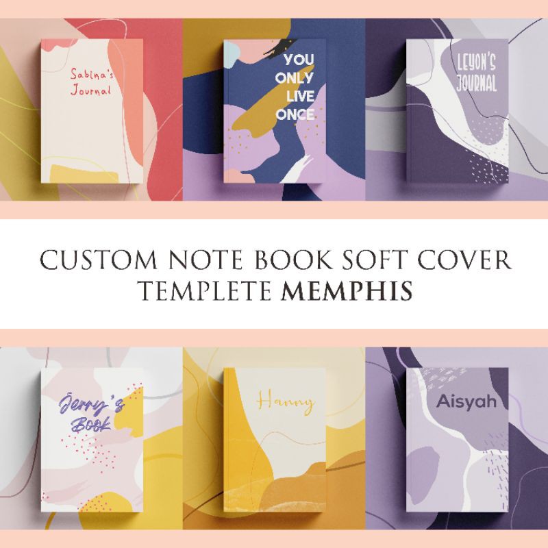 

Notebook Buku Catatan Custom A5 Soft Cover 100 Halaman Jilid Binding Memphis
