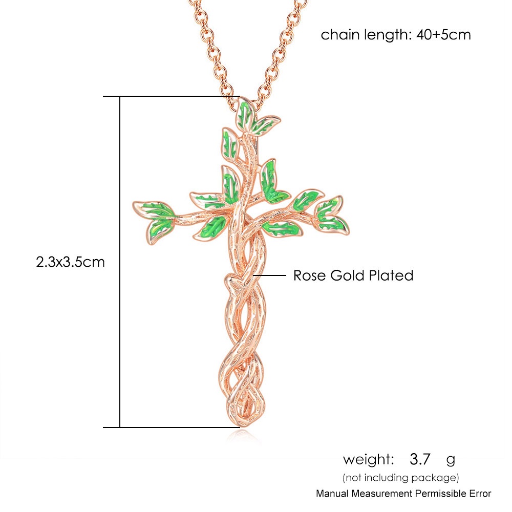 Retro style cross leaf rose gold flower lucky figure 8 pendant necklace simple fashion jewelry ladies attending a banquet party to wear the best