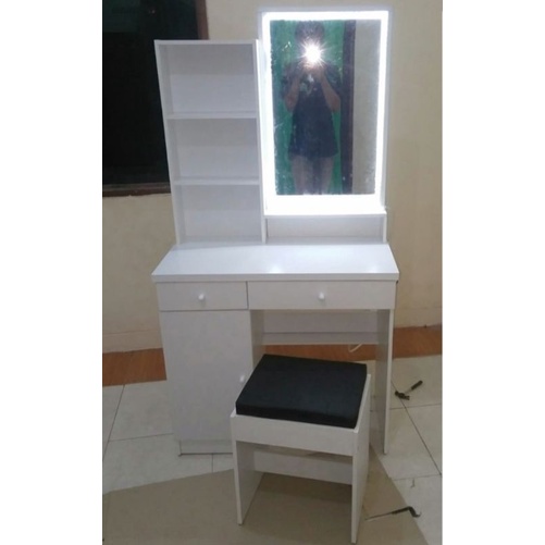 MEJA RIAS ELEGANT/MEJA RIAS sliding kaca + lampu / MEJA RIAS MURAH
