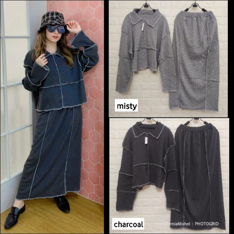 SETELAN VIRAL ROK KNIT UNIQLO BOLBAL BOLAK BALIK