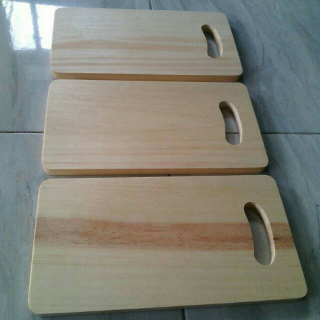 Talenan Kayu Pinus Persegi 34x18 MURAH TEBAL / Wooden Cutting Board