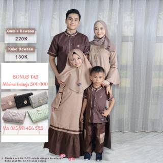  Baju  muslim  sarimbit keluarga samara  G05 Choco Brown 