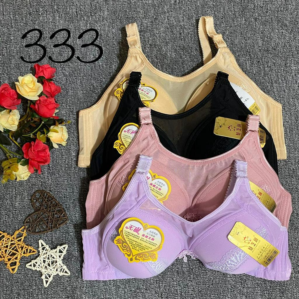 BRA / BH WANITA 333 CUP C TIDAK ADA KAWAT BUSA TIPIS SIZE 34-42