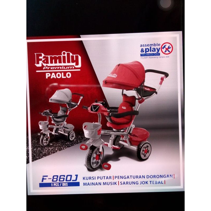 Sepeda Stroller Roda Tiga Family Paolo F-860 J Murah BDG