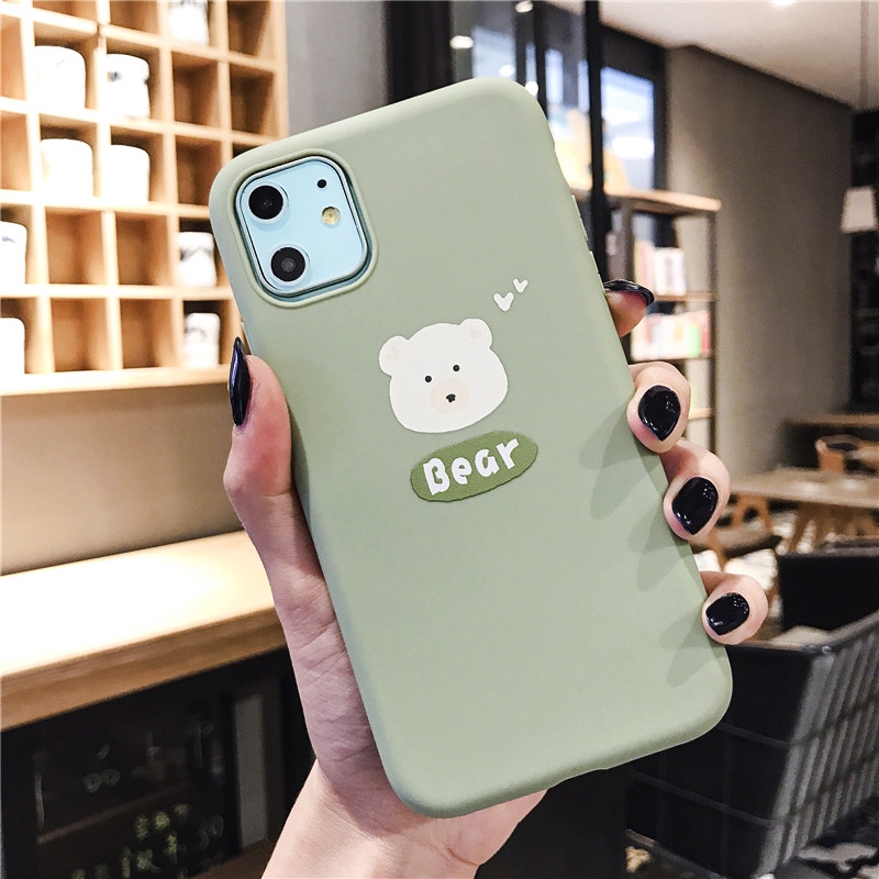 Beruang kartun lucu Hijau soft Case Xiaomi Redmi NOTE9 NOTE9pro NOTE8 NOTE8 Pro NOTE7 NOTE7 Pro NOTE6Pro NOTE6  NOTE5A NOTE5 NOTE5Pro Note4X Redmi Note4 Redmi 8 Redmi 8A Redmi 7A Redmi 6Pro/A2 Lite Redmi 6A Redmi 6 Redmi 5A Redmi 5plus Redmi 5-2