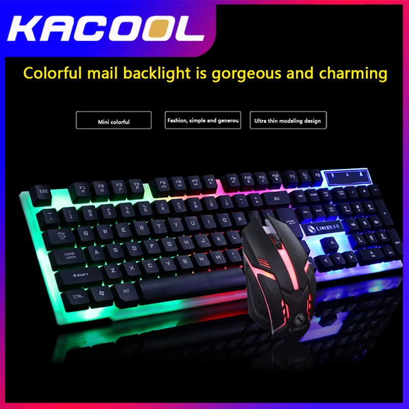 Paket Gaming Keyboard Mouse set LED Light Dan Mouse Produk GTX300 Gaming Keyboard Dan Mouse RGB Set Mouse Dan Keyboard Gaming USB Cable RGB