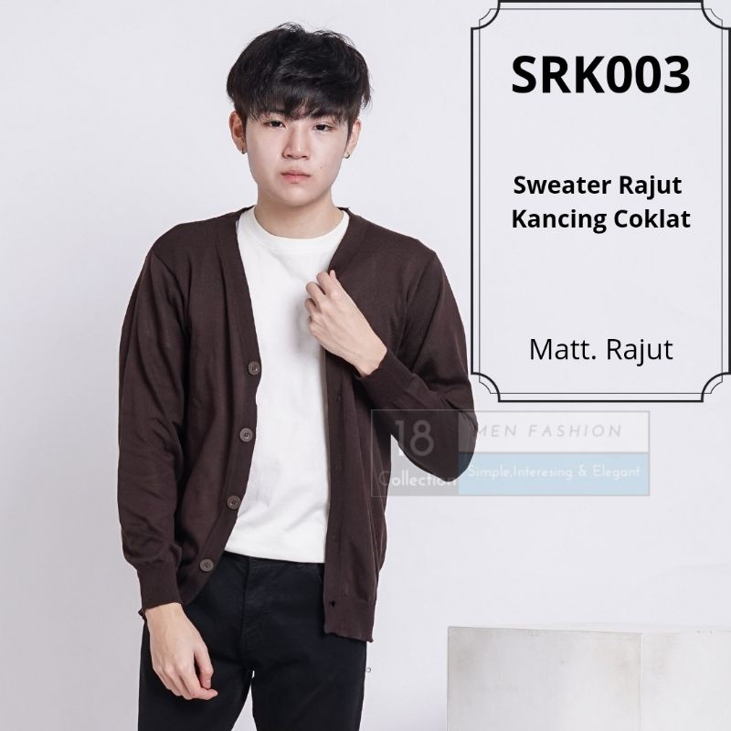 [Harga Termurah] Sweater Rajut Pria Korea Model Kancing 3 Warna