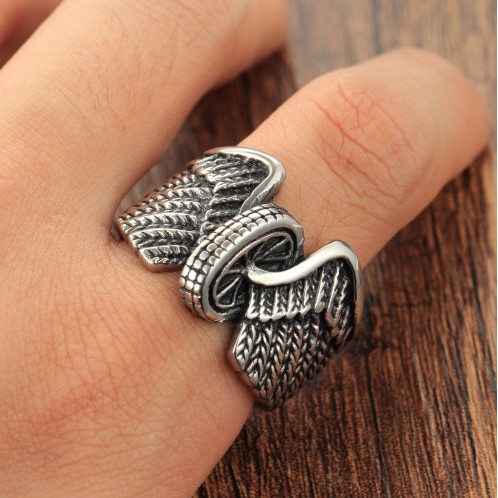 SEUSUK  Eagle Wings Motorcycles Tire Biker Ring Jewelry Fashion Motor Biker Men Ring