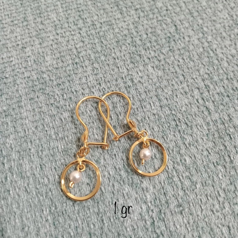 Anting Mutiara Emas muda 1 Gram