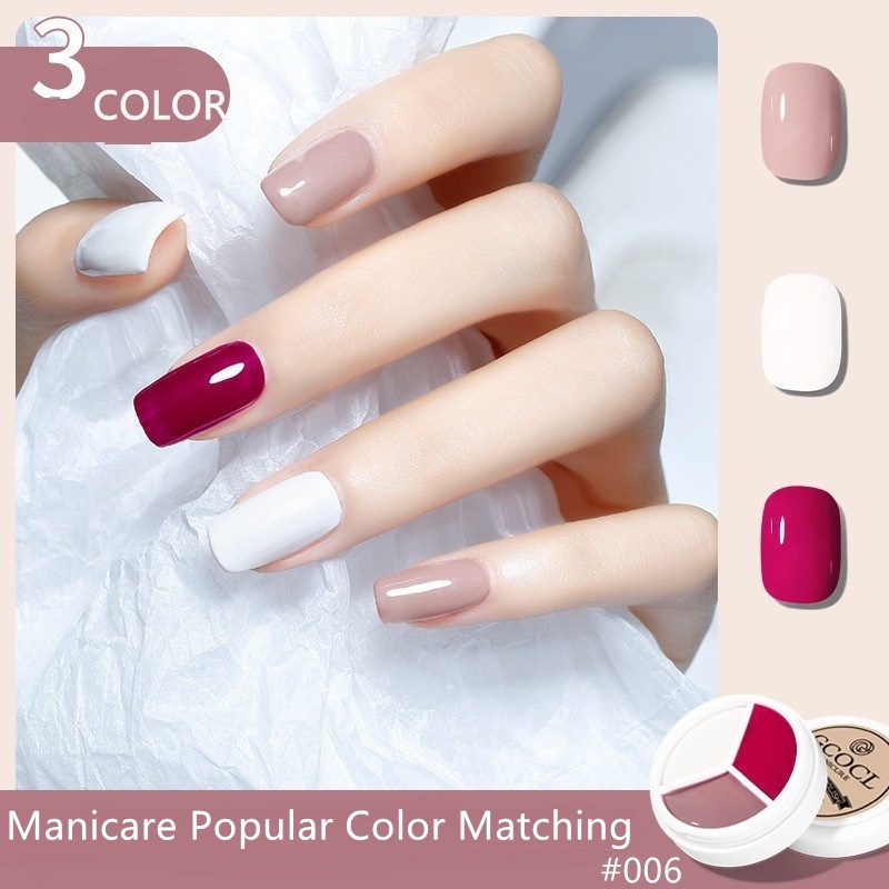 【 COD 】Kutek Gel 3in1 PUDING Tone solid cream Nails Polish UV LED/CAT KUKU 3Colour DIY