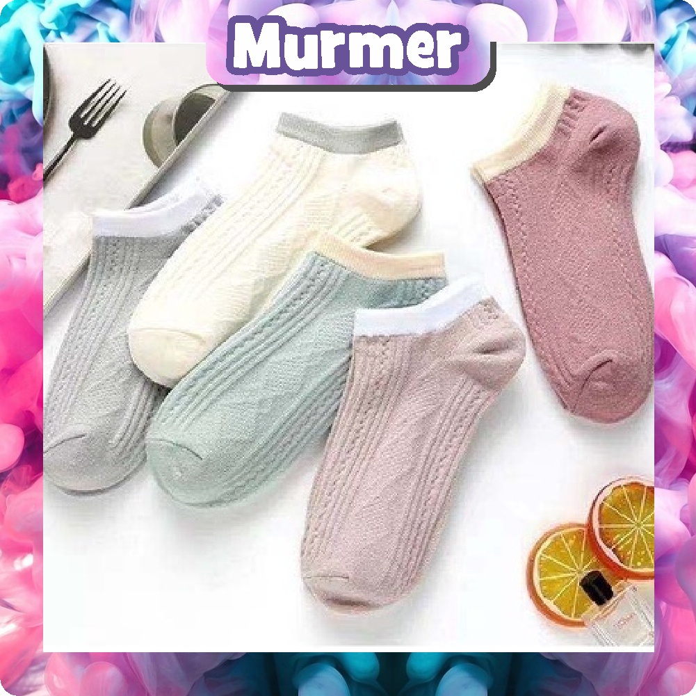 MurmerOfficial Kaos Kaki Wanita Motif Polos Style Fashion Korea Women Sock Import Murah KK011