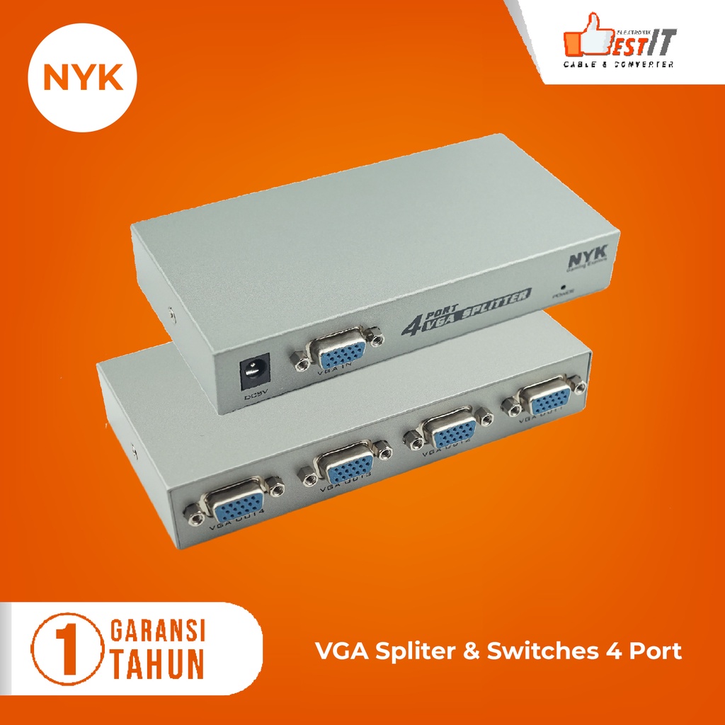 VGA Splitter 1-4 Port 150Mhz NYK High Quality