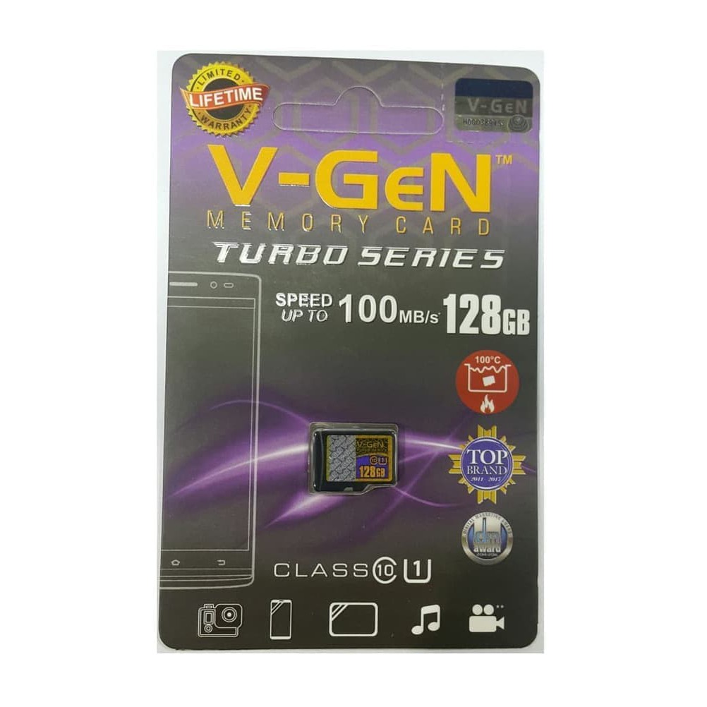 Micro SD V-gen 128GB Turbo Series MicroSD Vgen 128 GB Class 10 V gen