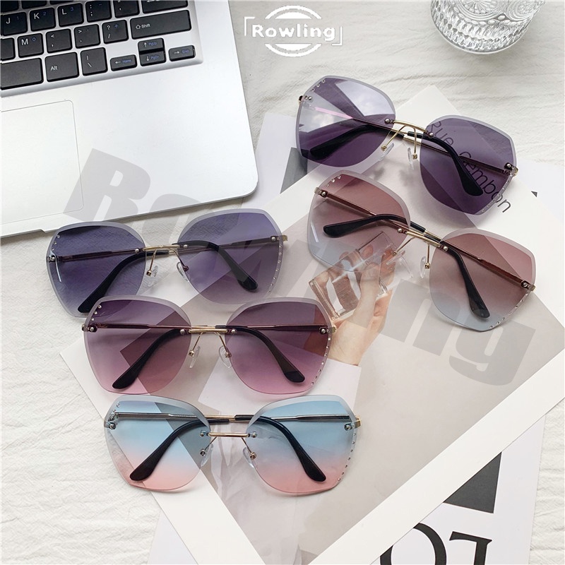 rowling(ka-68) Sunglasses Wanita  Kacamata Hitam Metal No frame Women Sunglasses New Arrival Import Kacamata Fashion