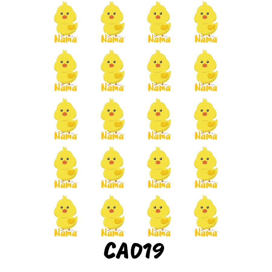 

Sticker Nama Cutting Label Waterproof Tahan Air Duck A (CA019)