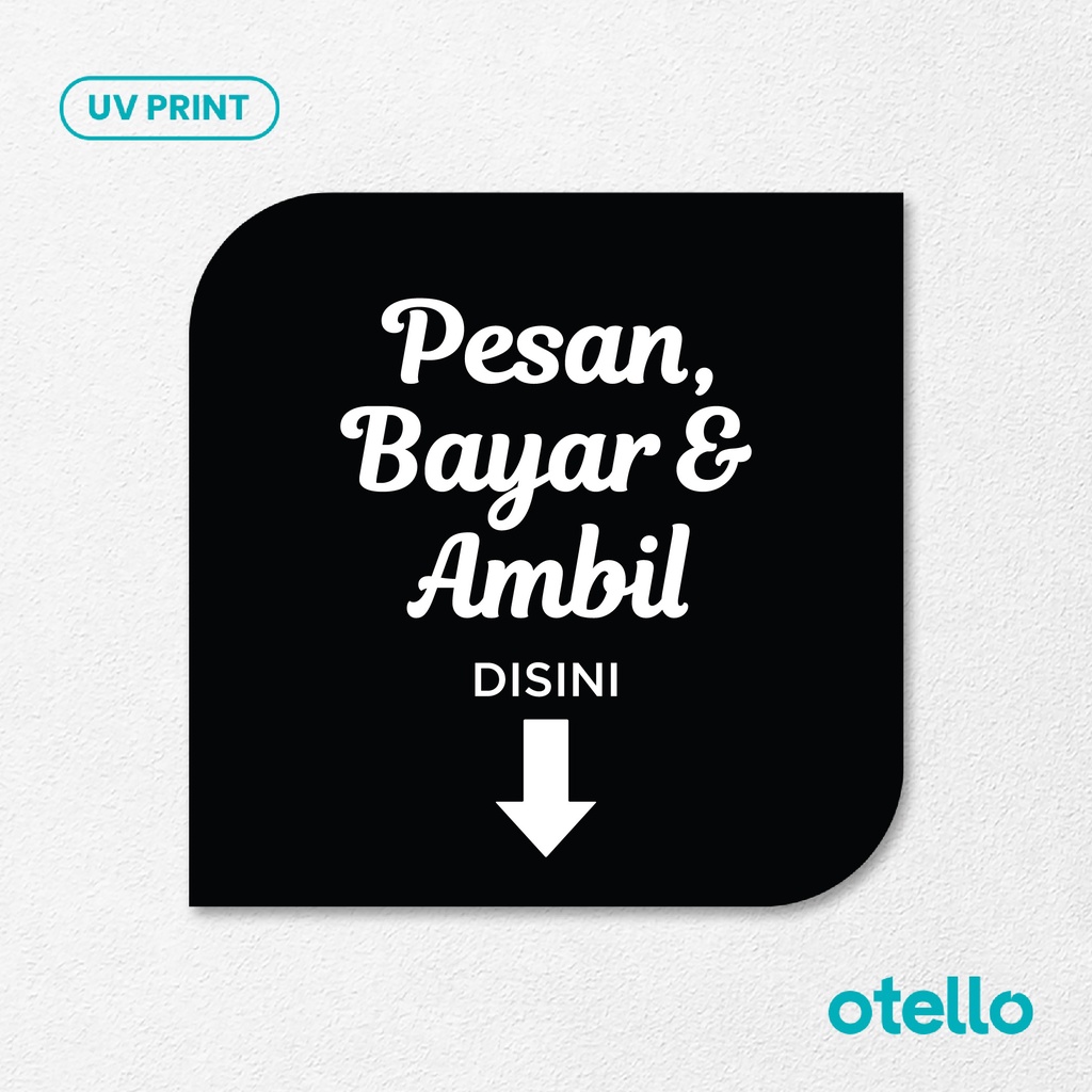 Pesan Bayar &amp; Ambil Disini Latin Sign Board Akrilik Tempel Dinding Papan Acrylic Restoran Dinding Petunjuk Toko Cafe