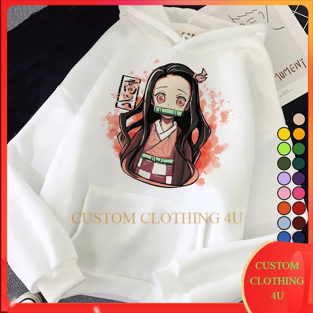 NEZUKO HOODIE - Jaket Hoodie Sweater Anime DEMON SLAYER 01 - kimetsu no yaiba nezuko kamado lucu cut