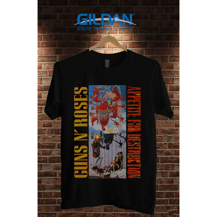 KAOS BAND GUNS N ROSES TSHIRT ORIGINAL GILDAN SOFTSTYLE GNR 15