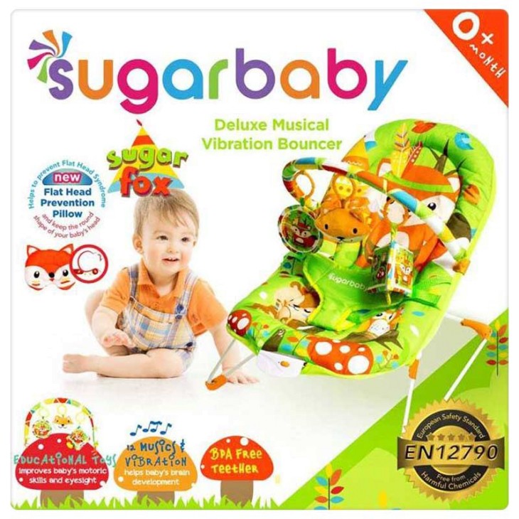 Sugar Baby Deluxe Musical Vibration Bouncer 1 Recline