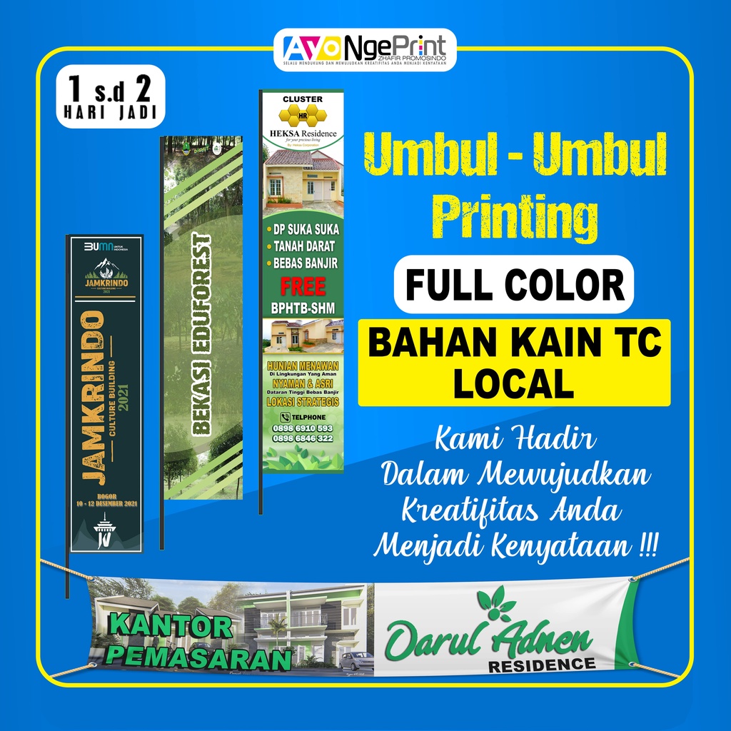 Umbul Umbul Kain TC LOCAL murah full print custom