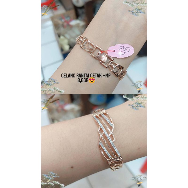 gelang tangan rantai cetak mata putih S 925