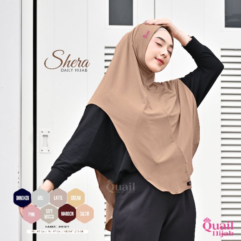 Jilbab Instan Bergo Jersey Jumbo Original Quail Hijab SHERA