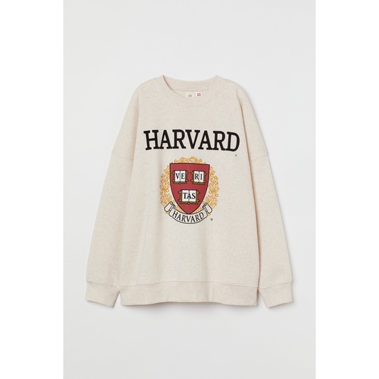 COD 7.7 Crewneck Sweater H&amp;M Harvard Cream University Pria Wanita Jaket Unisex Cowok Cewek Full Tag