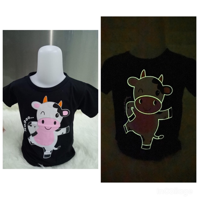 Kaos anak cowok (COW) 1-9 tahun GLOW IN tHE DARK 1-9 tahun