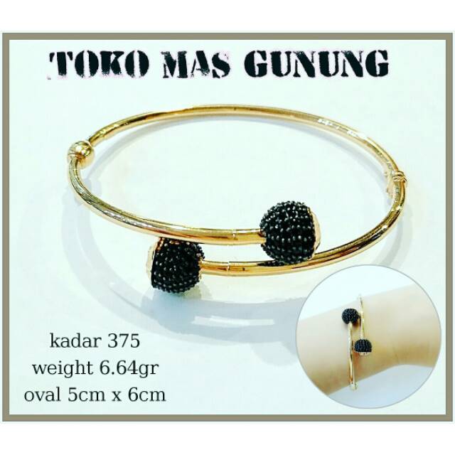 Gelang Dior Permata Hitam 375